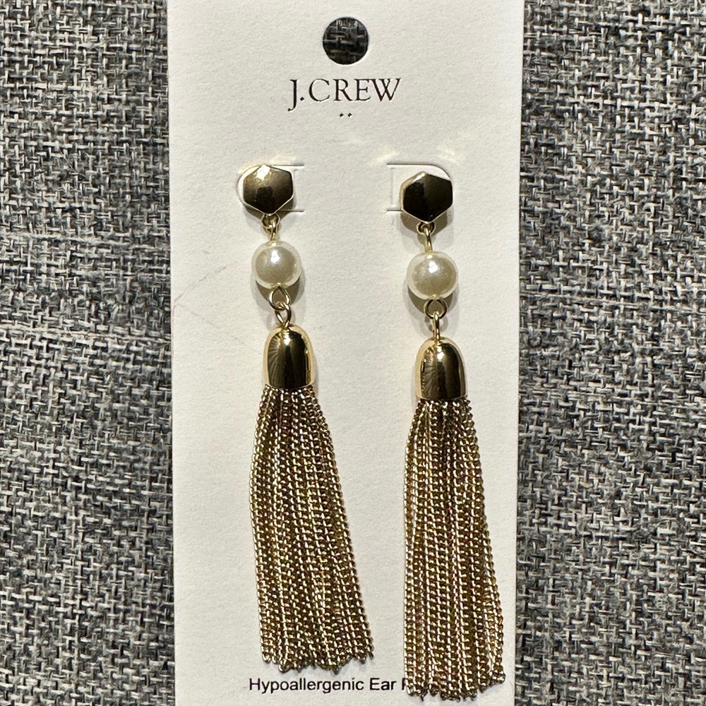Gold & Pearl Tassel Earrings